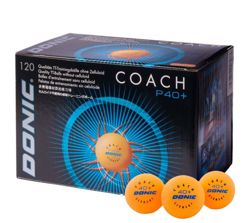 М'ячі для настільного тенісу Donic P40+ Coach Orange (120 шт.)