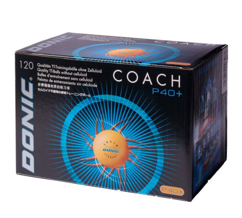 М'ячі для настільного тенісу Donic P40+ Coach Orange (120 шт.)