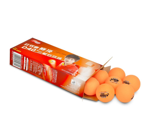 Мячи для настольного тенниса DHS Cell-Free Dual 40+ мм 3* Orange (10 шт)