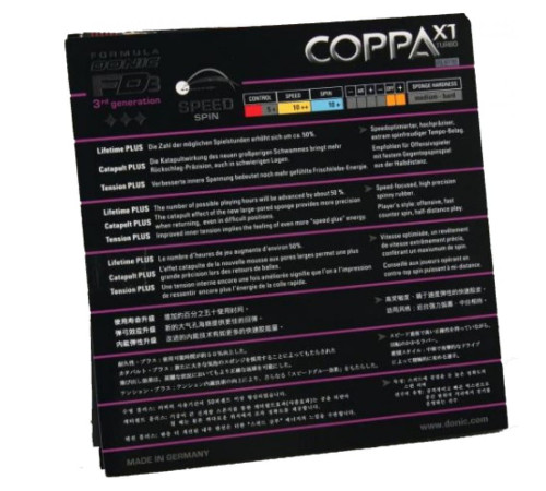 Накладка Donic Coppa X1 Turbo Platin