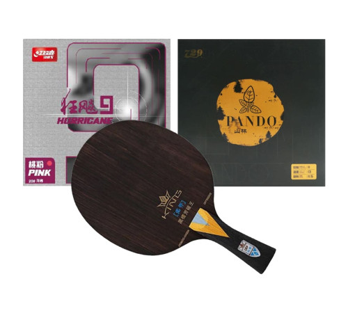 Збірна ракетка 729 Ebony Black wood FL ( Hurricane 9 Pink + PANDO)