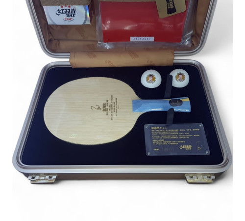 Набір DHS Ma Long W968 CLASSIC + чохол для ракетки та клей водний У ПОДАРУНОК!