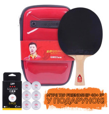 Ракетка DHS Gold Medal Ma Long 03 + м'ячі для настільного тенісу 729 Friendship 40+ 3* в ПОДАРУНОК!
